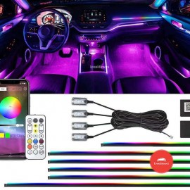 18 In 1 Symphony Ambient Light Voice Lighting Car Interior Dashboard Door Universal Rgb Fiat