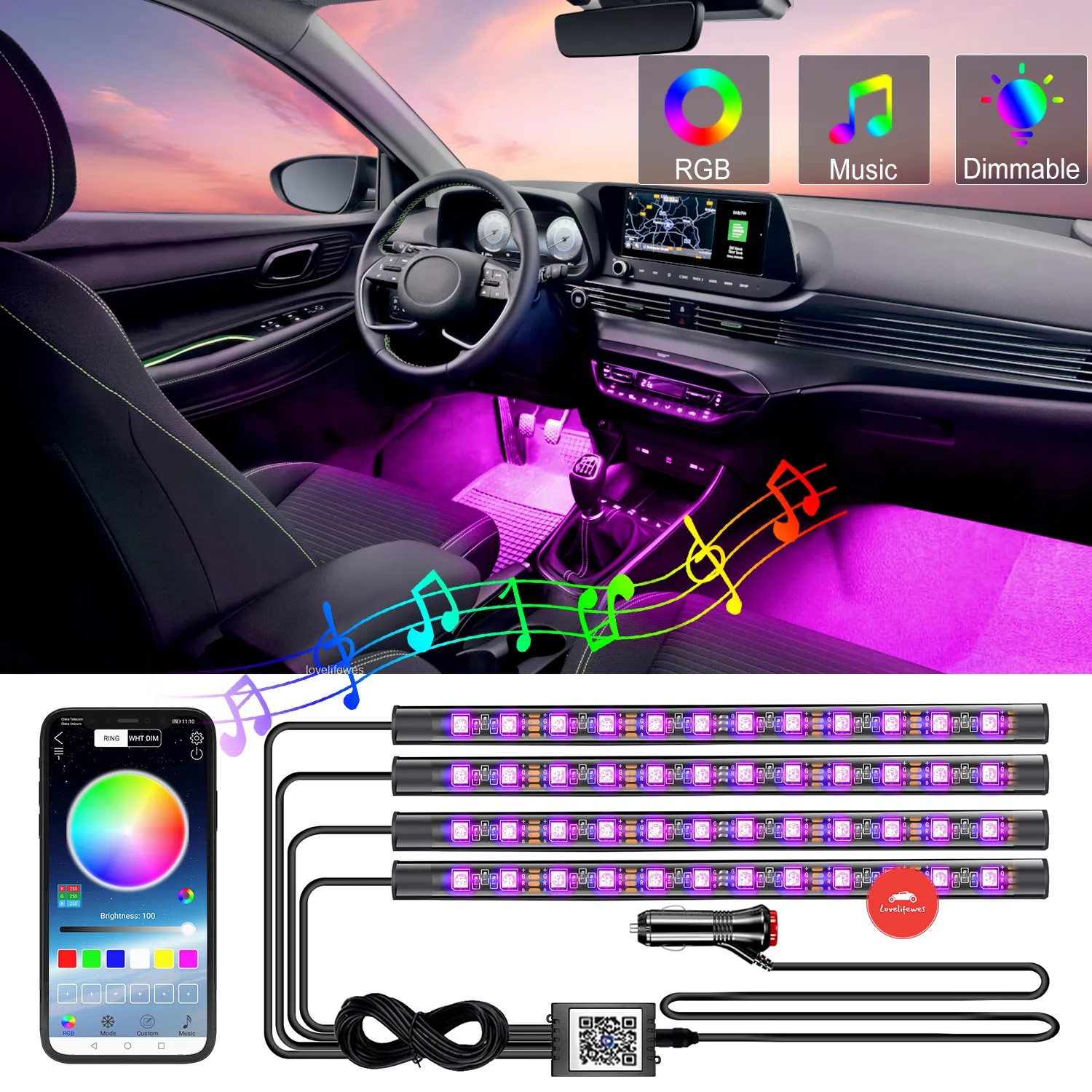 car interior led lights wireless Audi