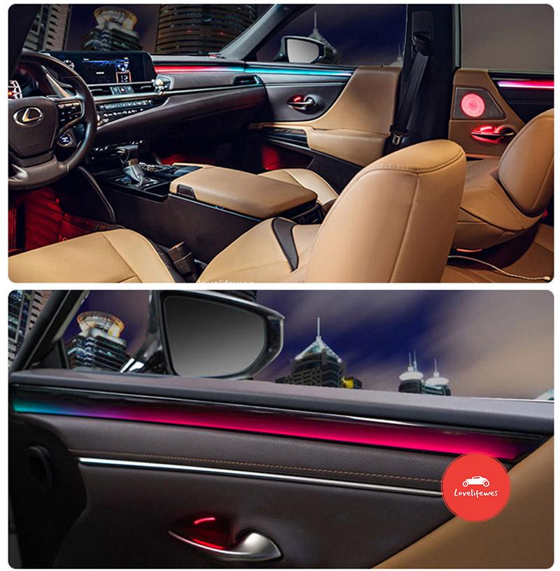 64 Colors Ambience Light Dynamic Interior Black Wood Advanced Lamp  Lexus