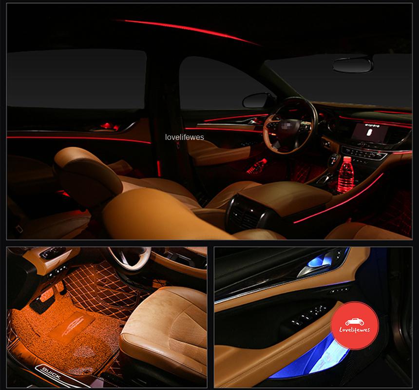 Rgb Car Interior Optical Acrylic Strip Atmosphere Lamp 12v App Sound Control Led Car Land Rover